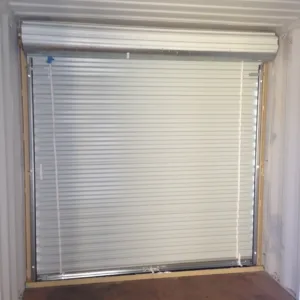 Compact 16ft steel storage container with weatherproof roll-up access door