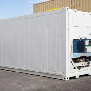 White 40ft reefer shipping container with cooling unit
