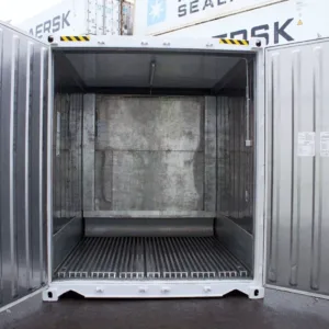 Compact 10ft refrigerated shipping container with temperature control system