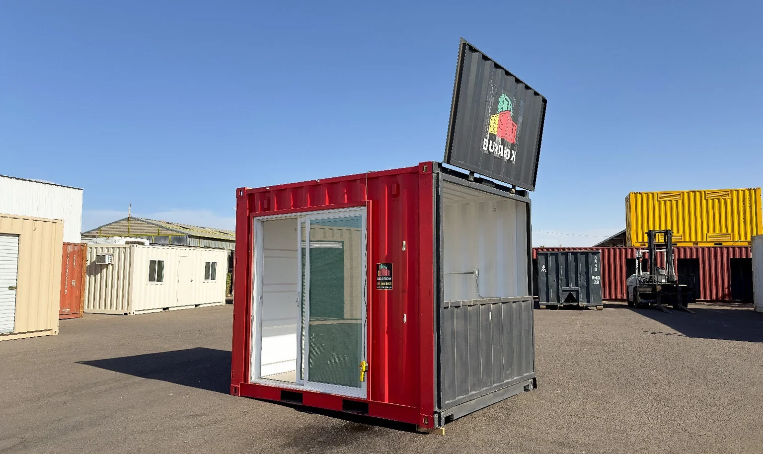 10ft shipping container concession stand with flip-up service window