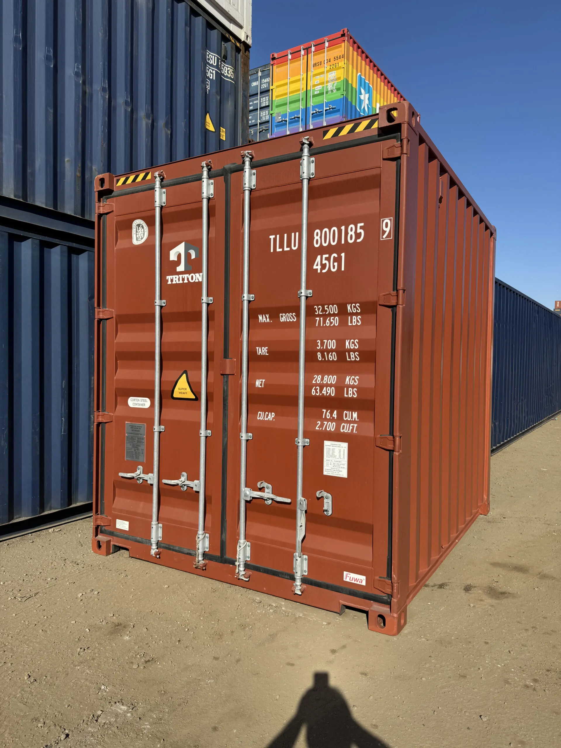 Compact 10ft standard non-ISO shipping container for secure storage
