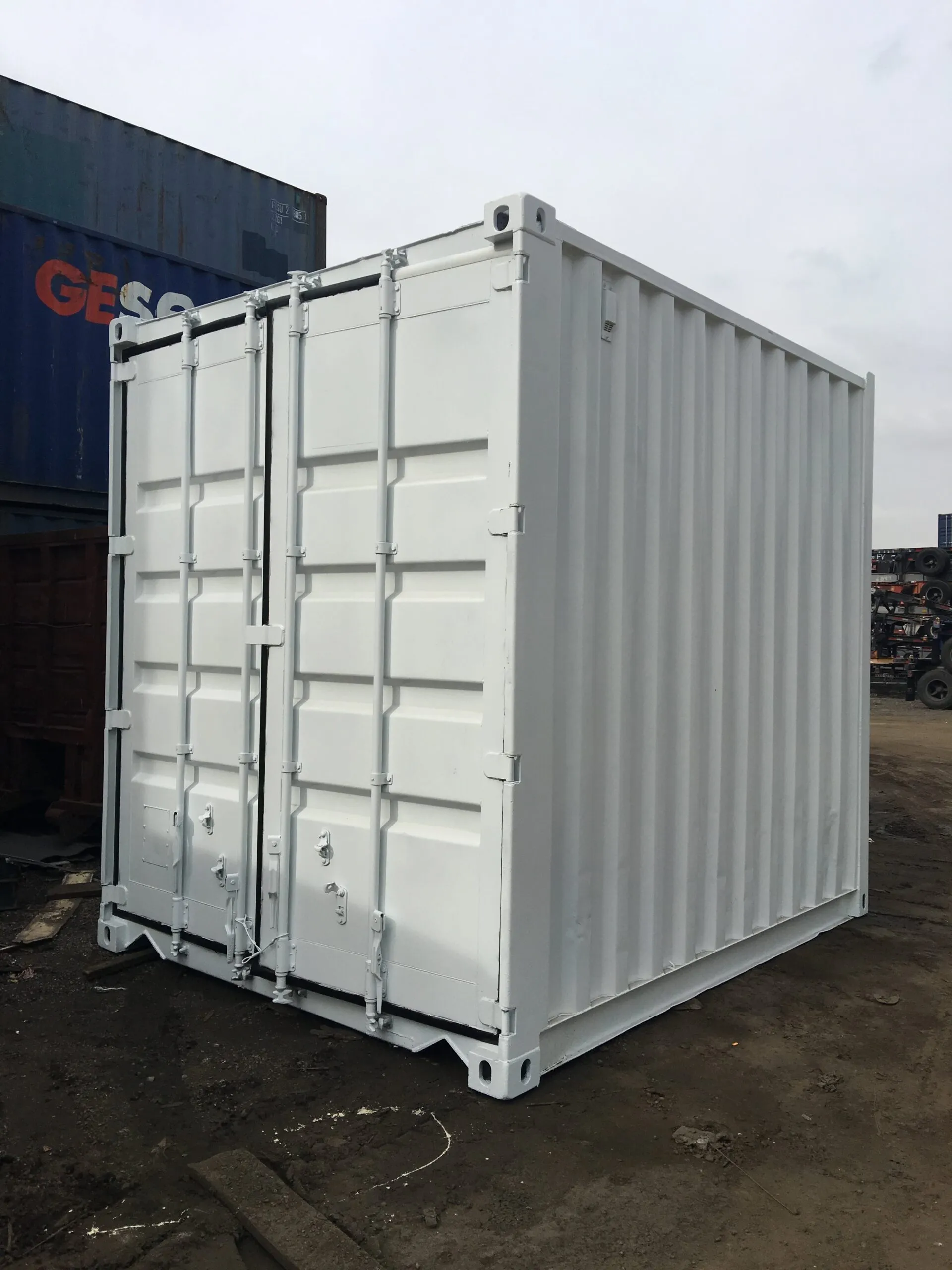 Small 10ft steel storage container for tools, equipment, and business inventory