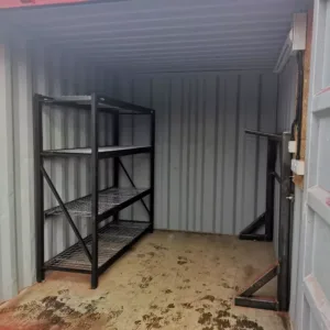 Heavy-duty steel tackle store container with secure double doors
