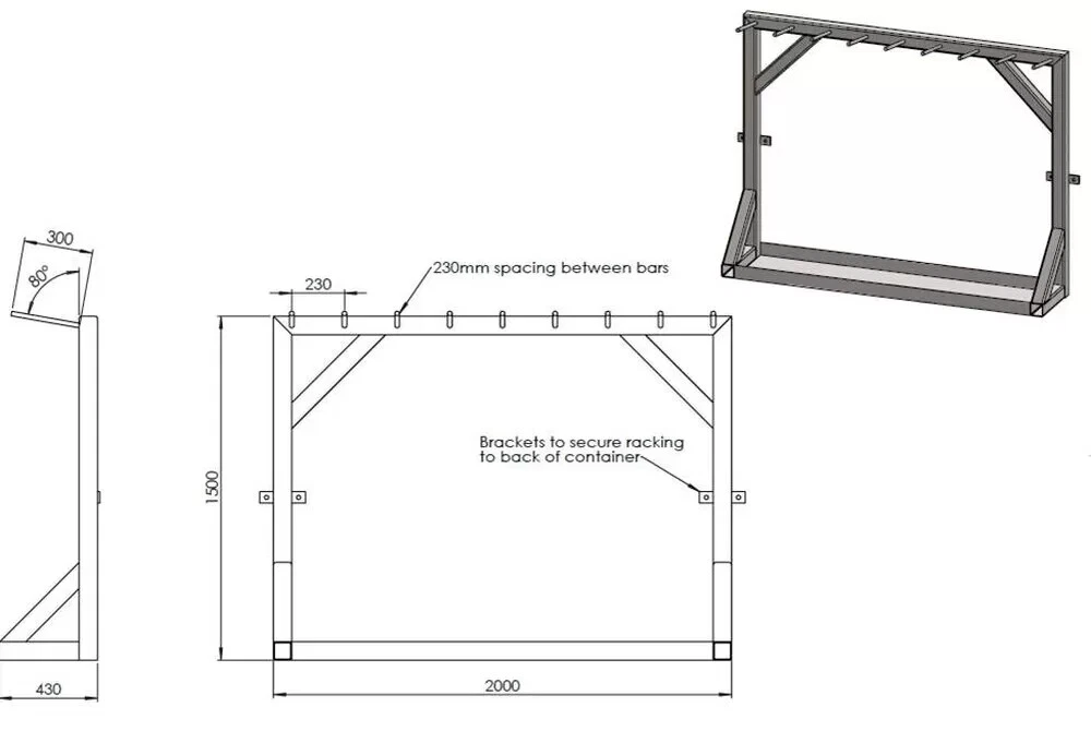 10ft x 8ft steel storage container for rigging loft and tackle storage