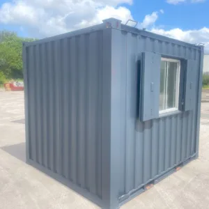 Secure steel office container with forklift pockets and lockable doors