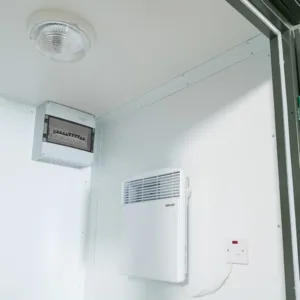 1+1 double mains toilet unit with bottle green steel exterior