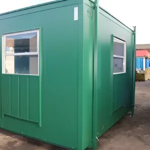 12ft x 8ft steel anti-vandal canteen cabin with fitted kitchenette