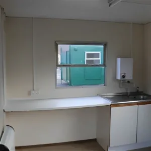 Portable anti-vandal canteen cabin for construction site welfare facilities