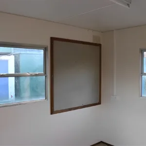 Portable site canteen cabin with heating, lighting, and power sockets