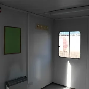 12ft site office cabin with heavy-duty steel construction and electrical fittings