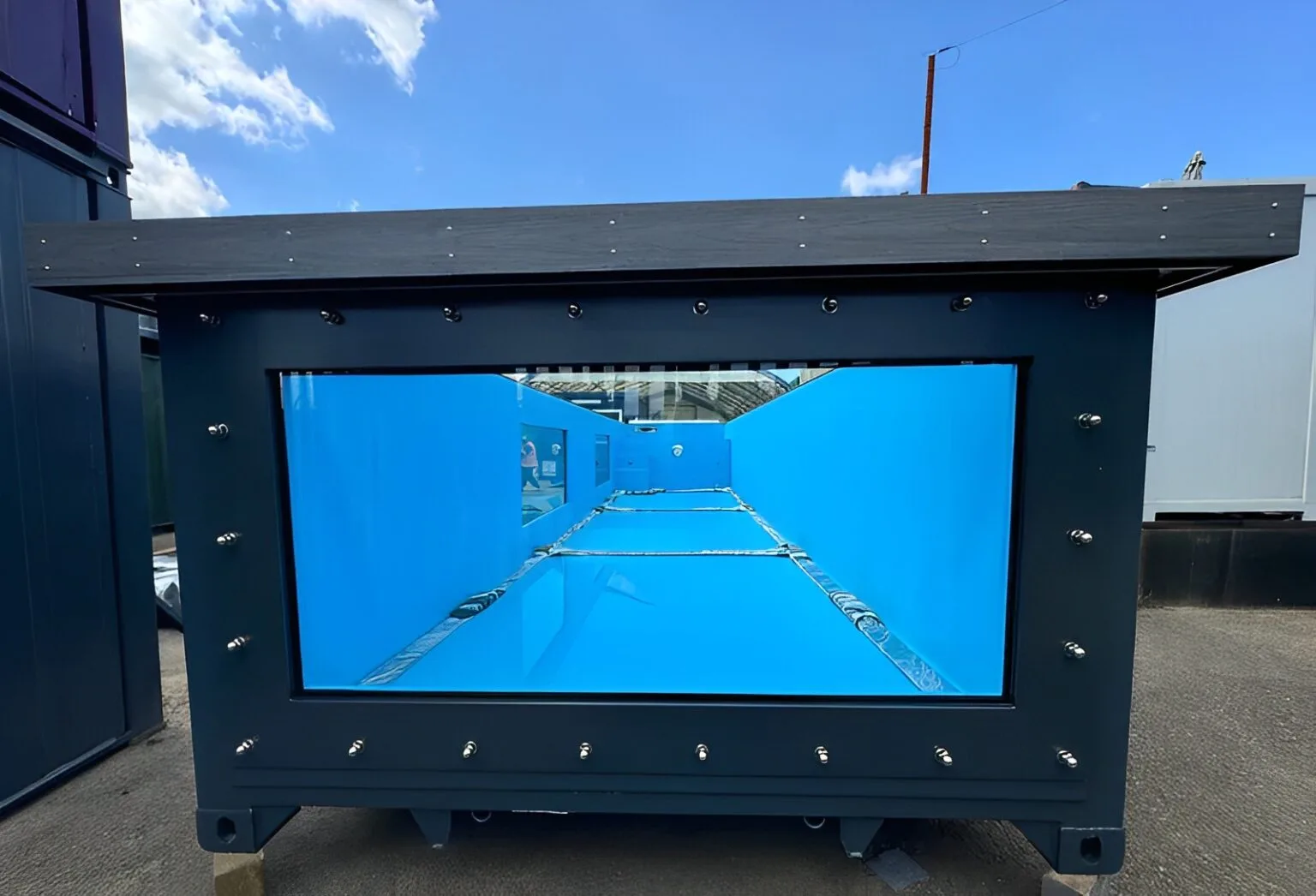 Luxury 40ft container pool with LED lighting and heating system