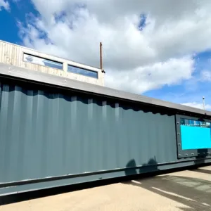 Portable 40ft swimming pool with Westminster Grey decking finish