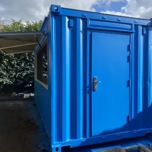 Durable corten steel container bar with weather-resistant exterior finish