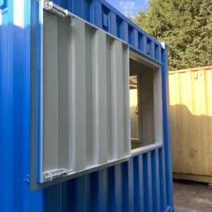 Portable concession stand built from a 15ft shipping container