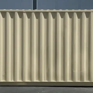 Heavy-duty 16ft corten steel storage container with roll-up entrance