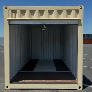 Compact 16ft steel storage container with vertical roll-up access door