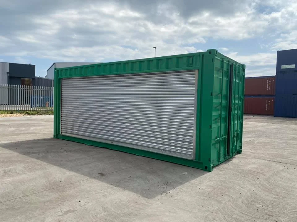 20ft roller shutter conversion container with secure side access door
