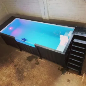 20ft shipping container pool with custom exterior finish and clean design