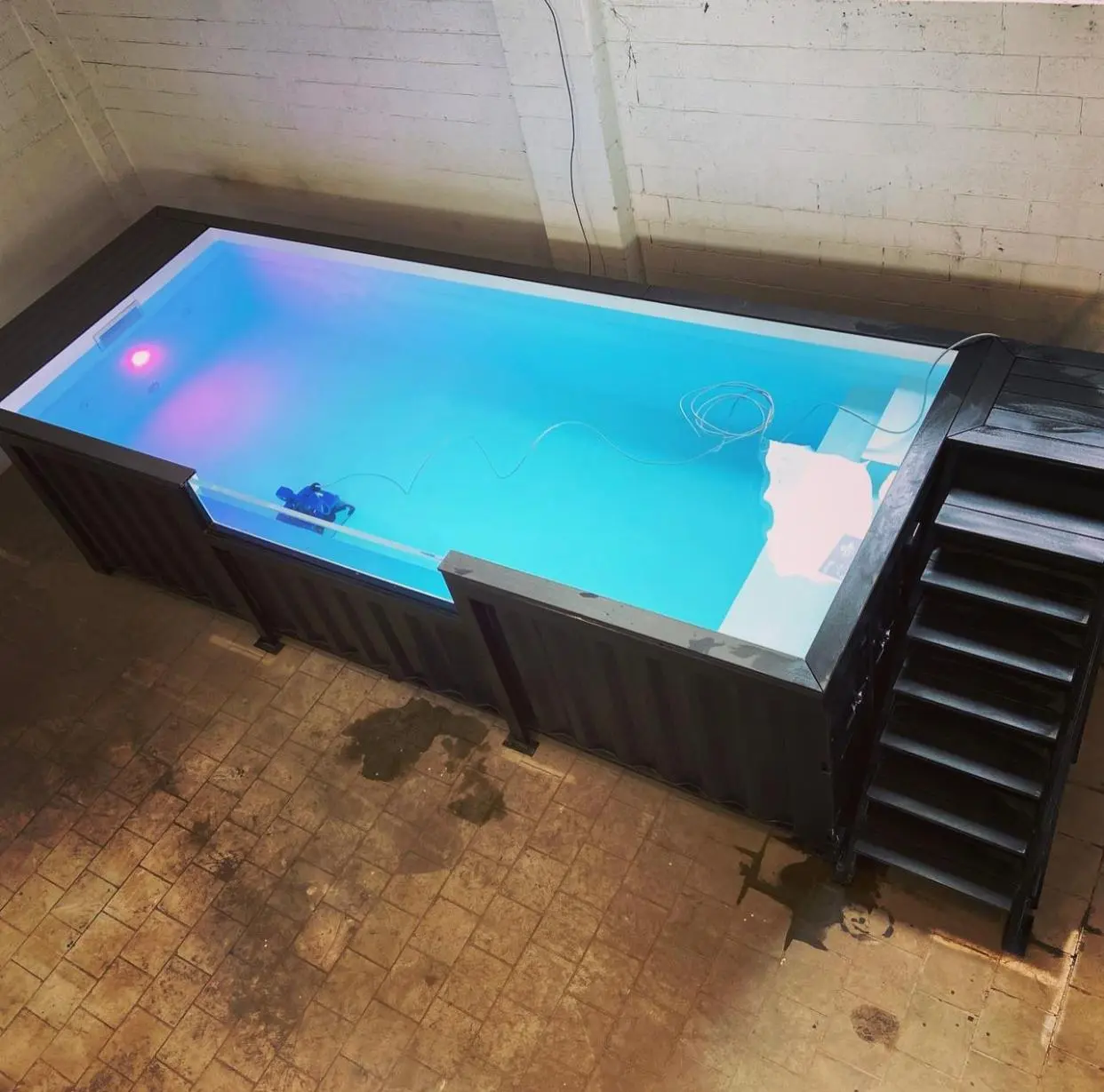 20ft shipping container pool with custom exterior finish and clean design