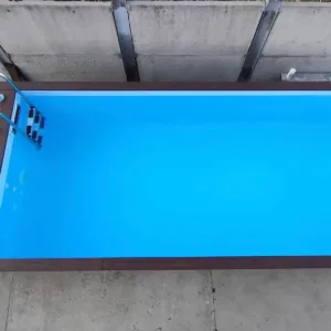 Above-ground 20 ft container pool with durable steel construction