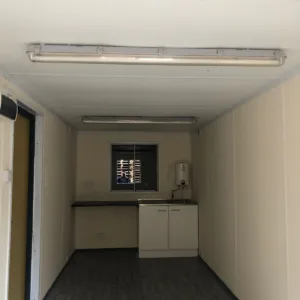 Insulated 20ft office canteen container with LED lighting and power sockets