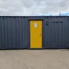 Heavy-duty corten steel office canteen container with anti-vandal protection