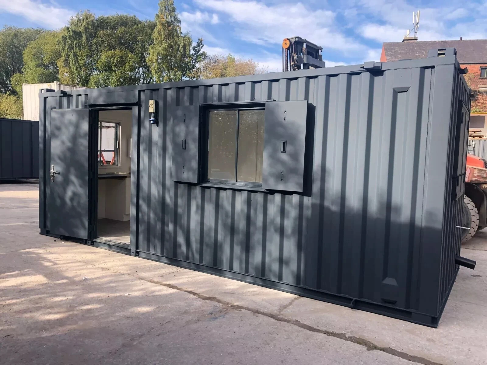 20ft steel office and canteen container with secure anti-vandal design