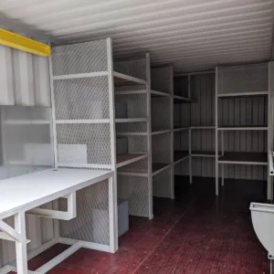 Fully insulated 20ft workshop shipping container with LED lighting