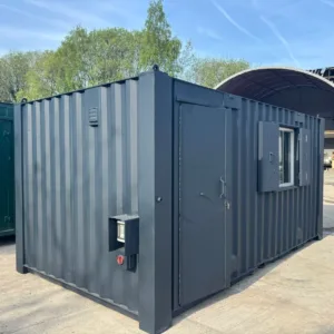 20ft welfare container with office space, sink unit, and electrical installation