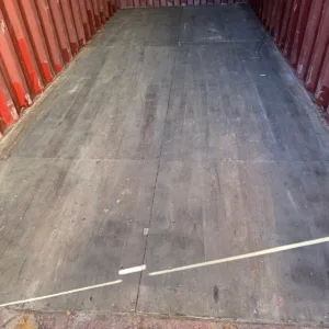 High-visibility yellow shipping container for agricultural storage