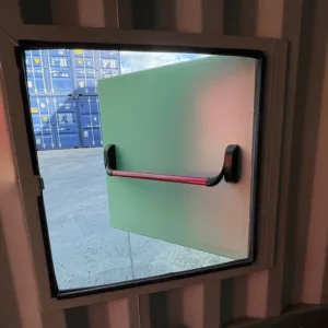 Custom safety training container with rescue anchor points and ventilation systems