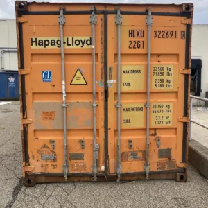 Wind and watertight 20ft storage container with passive air vents