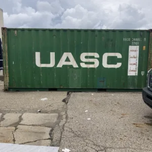 Used 20ft steel shipping container for secure equipment and inventory storage