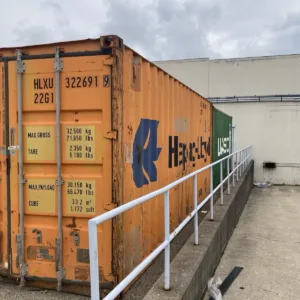 20ft storage shipping container with secure lockbox and cargo doors