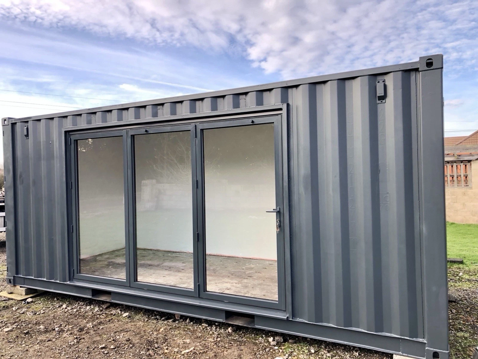 Custom 20ft shipping container office for remote work and fitness use