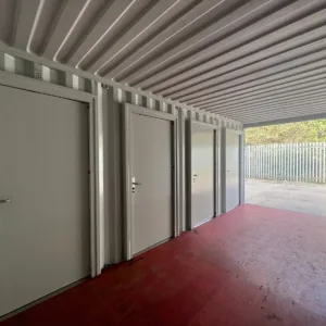 20ft roll-up door container for equipment, tools, and inventory storage