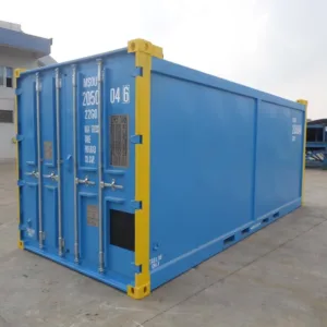 Offshore cargo container with corrosion-resistant steel construction and lifting slings