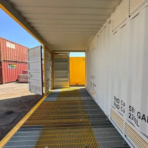 20ft chemical storage container with emergency door release and secure locking system
