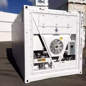 Insulated 20ft freezer container with LED lighting and temperature controls