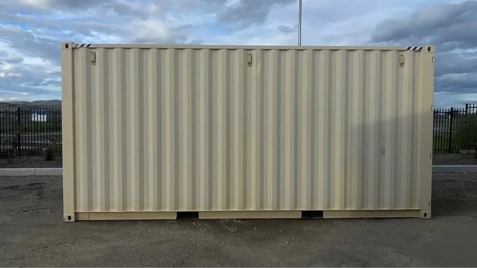 High cube shipping container with rollup access for commercial use