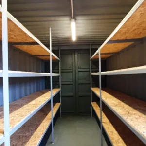 20ft corten steel container with LED lights and marine plywood flooring