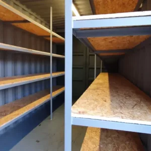 Weatherproof 20ft high cube shipping container with interior lighting system
