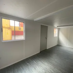 Modified 20ft shipping container office with windows and secure steel construction