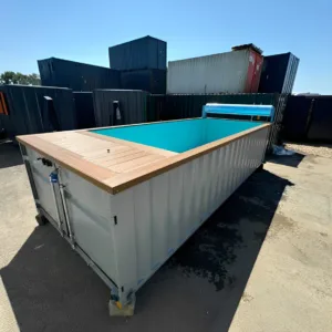 20ft portable container swimming pool with Caribbean Blue interior finish