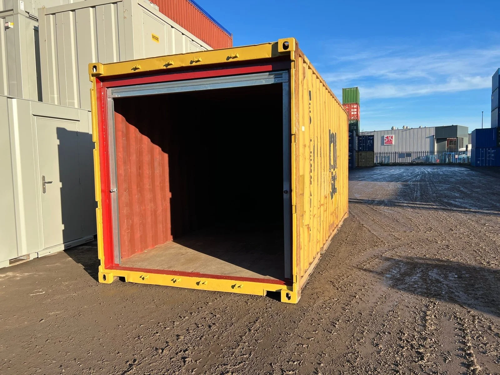 20ft steel storage container with full-width roller shutter access