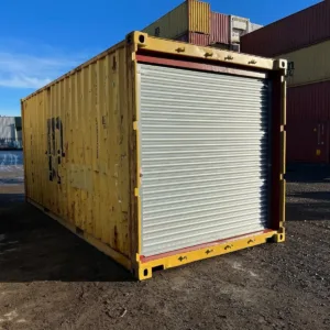 20ft shipping container with roller shutter door for secure storage