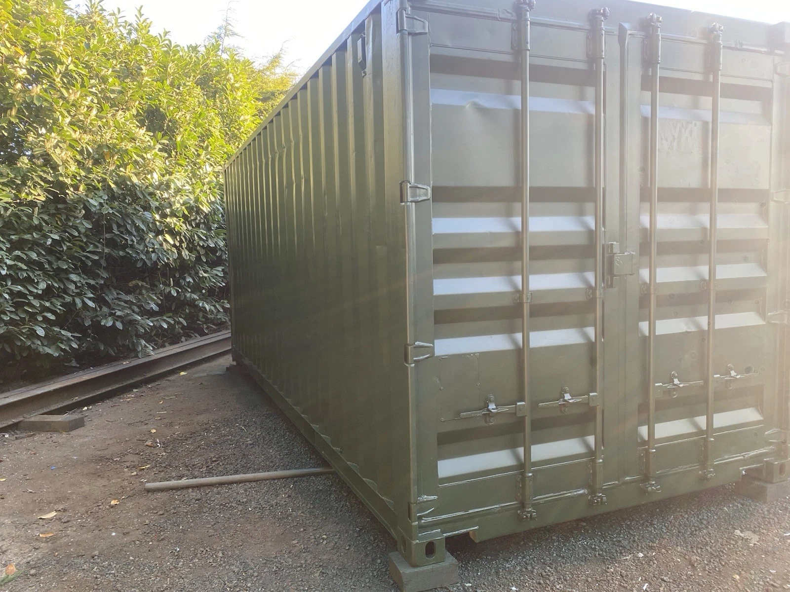 20ft corten steel shipping container with side and rear cargo doors
