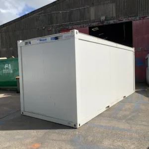20ft insulated storage unit with climate-controlled interior and steel construction