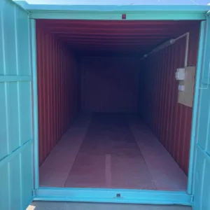 Heavy-duty 20ft storage container with lockable cargo doors and ventilation system
