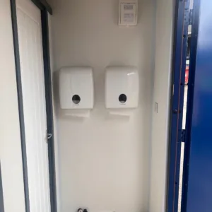 Commercial container toilet facility for parks, campgrounds, and public spaces